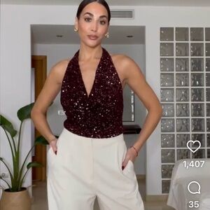 NWT ZARA SEQUIN HALTER TOP SIZE M
🚨FIRM PRICE NO DISCOUNT